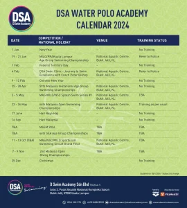 DSA Water polo Calendar 2024