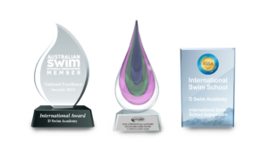 Winning international swimming awards