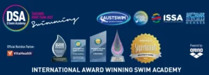 Winning international swimming awards