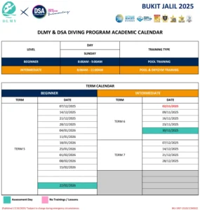 DSA Diving Program Calendar